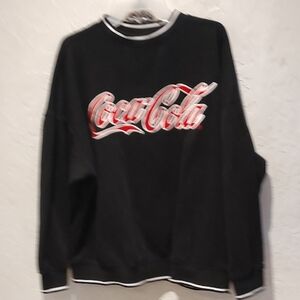 Divided By H&M Black Crewneck Sweatshirt with Red and White Accents Coca-Cola